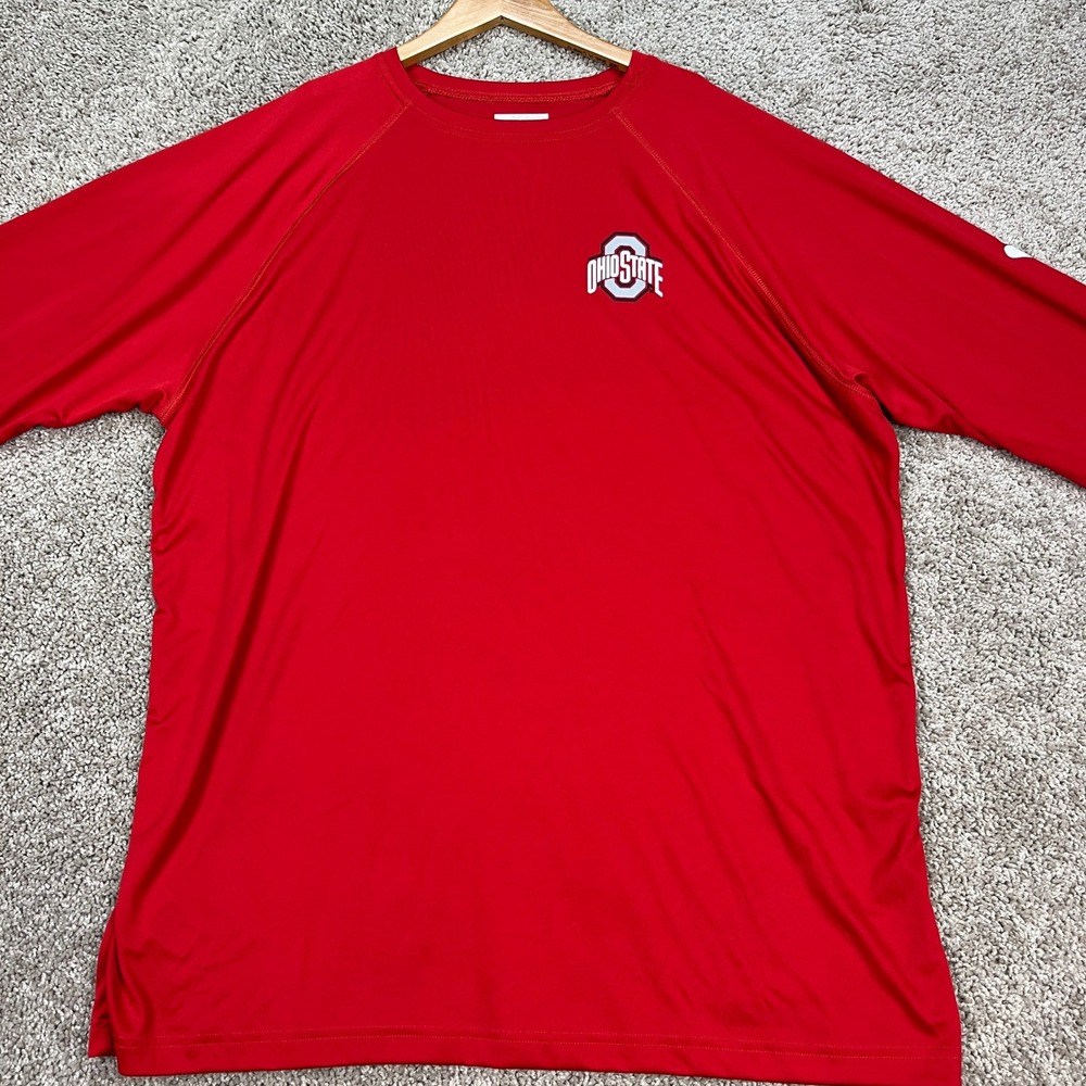 Ohio State Buckeyes Columbia Pullover Men XL Red Long Sleeve Omni-Shade PFG NCAA